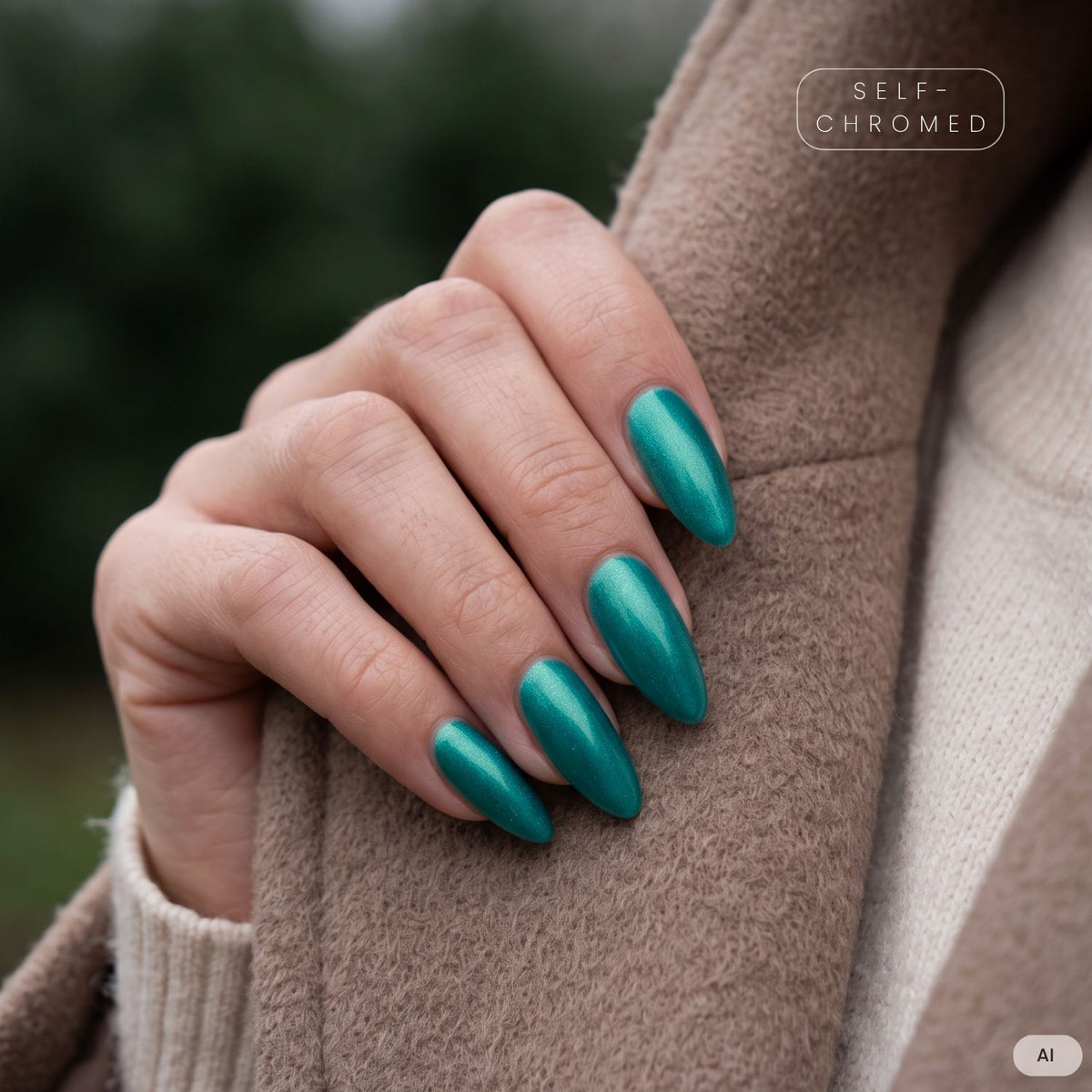 Elina Nail Dipping Powder Farbe gechromt auf Nägeln - UGC