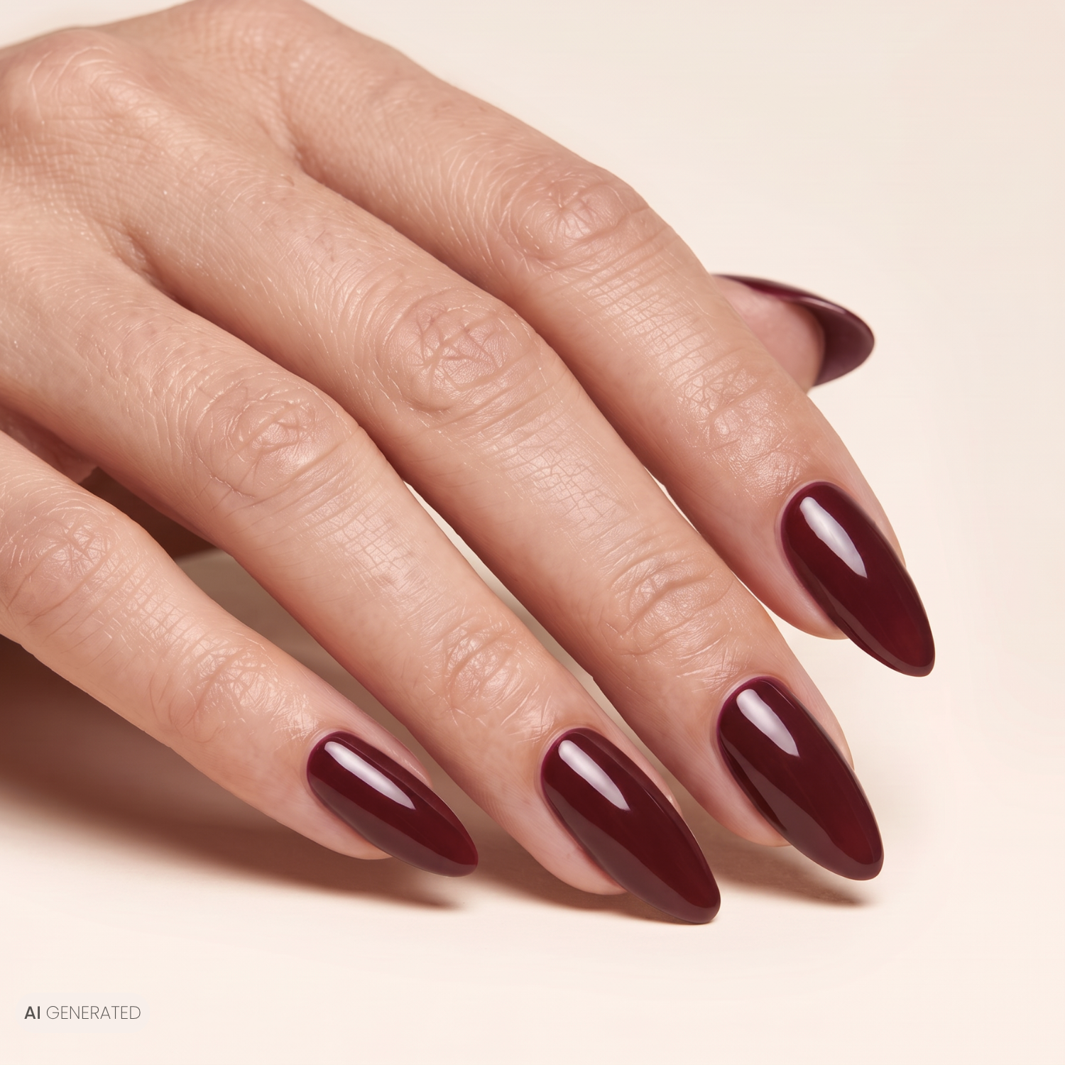 Noor Dipping Powder Farbe auf Nägeln – KI-generierte Darstellung