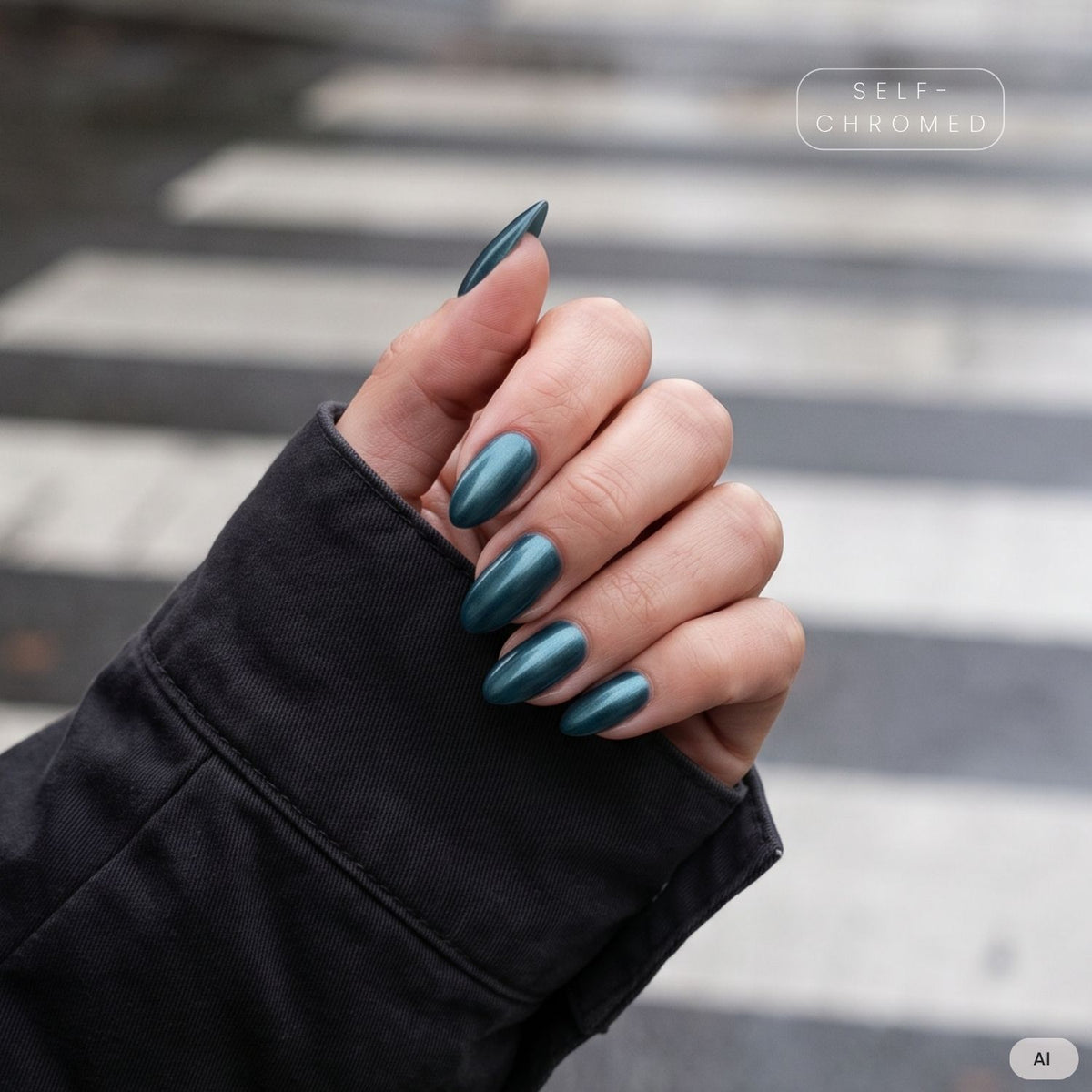 Selma Nail Dipping Powder Farbe gechromt auf Nägeln - UGC