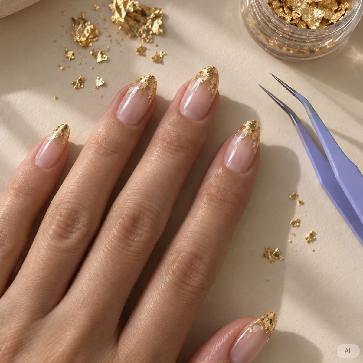Blattgold für Nailart