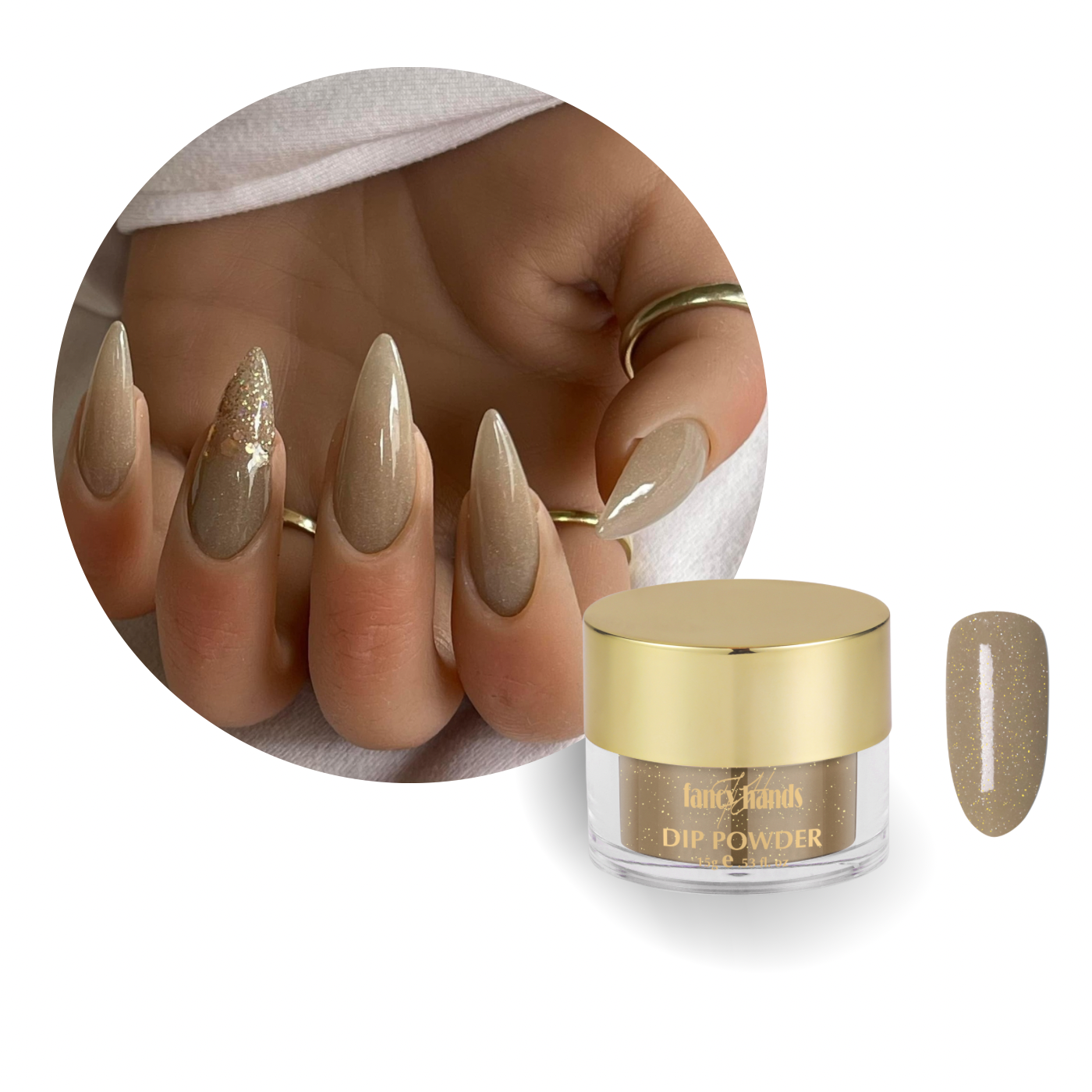 Olive Glitter Fancy No. 484 Dipping Powder Farbe