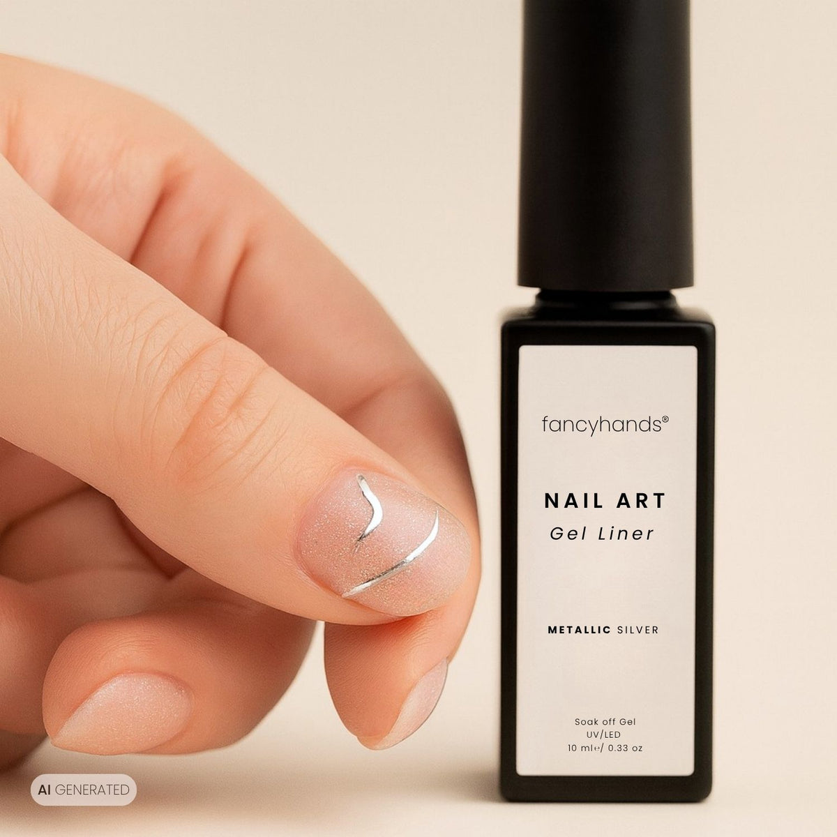 Nail Art Gel Liner – Metallic Silver UV