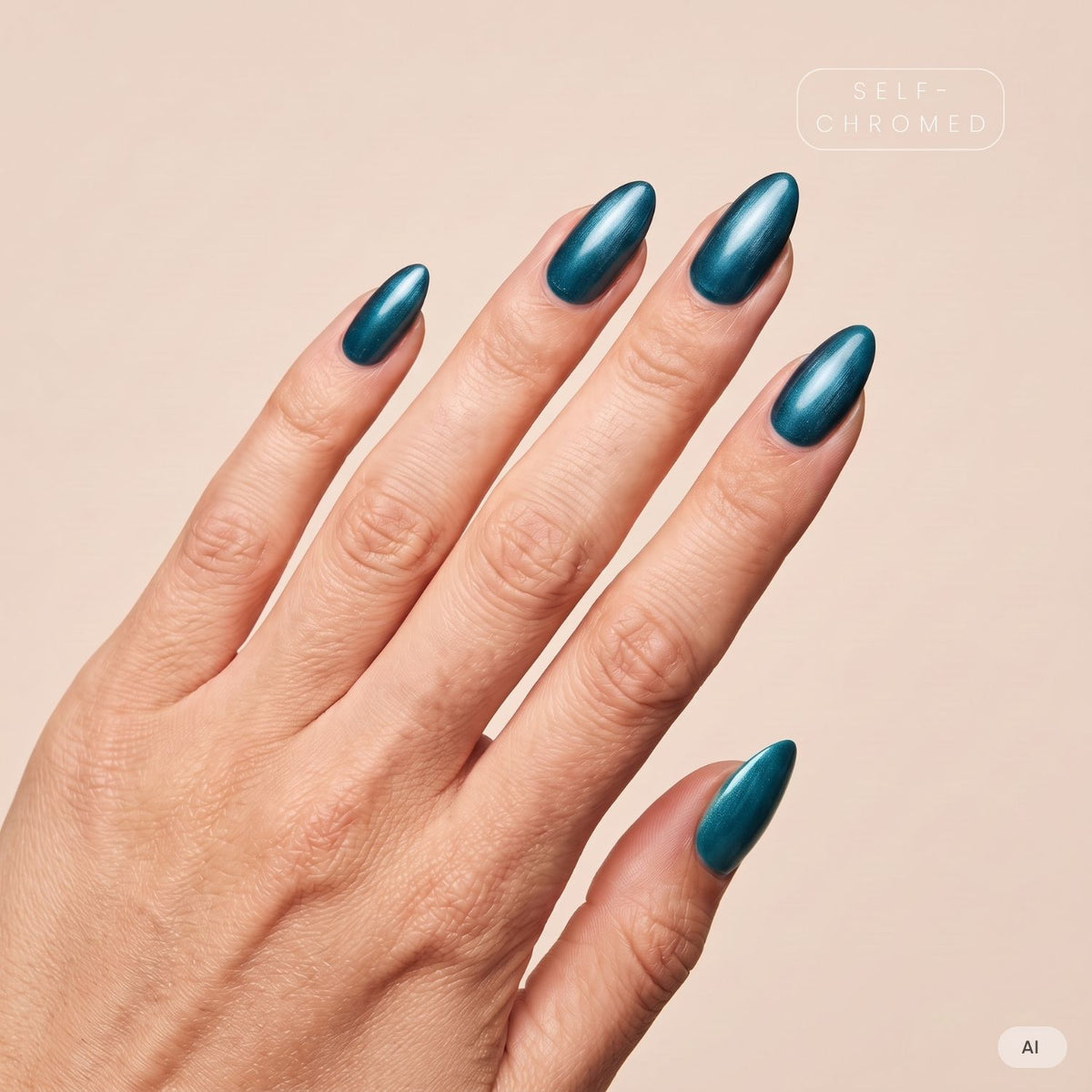 Selma Nail Dipping Powder Farbe gechromt auf Nägeln 